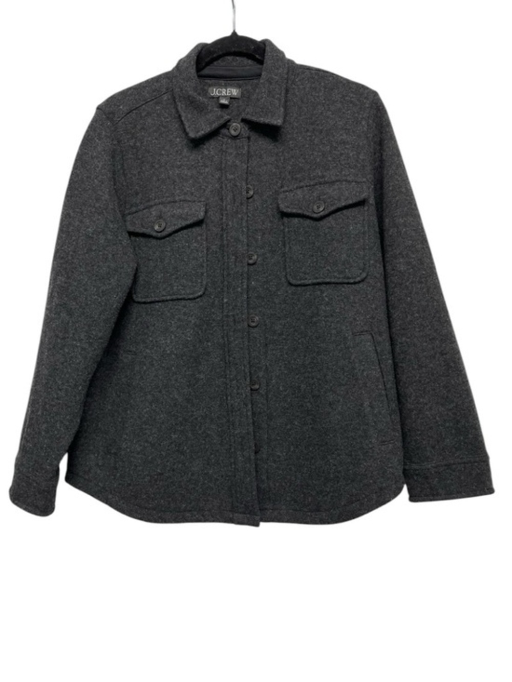 J. Crew Charcoal Gray Button-Up Wool Blend Shirt Jacket Size Small